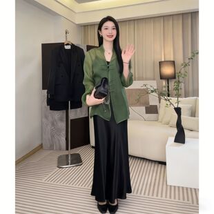 夏季轻奢超仙2026新款新中式国风遮肉衬衫小众盘扣吊带裙两件套女