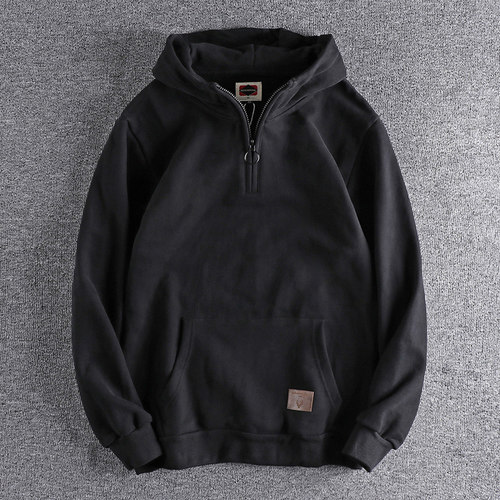 潮牌连帽卫衣青年加绒加厚套头