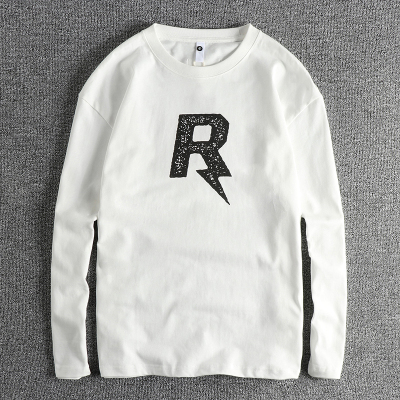 大字母印花长袖打底衫美式复古