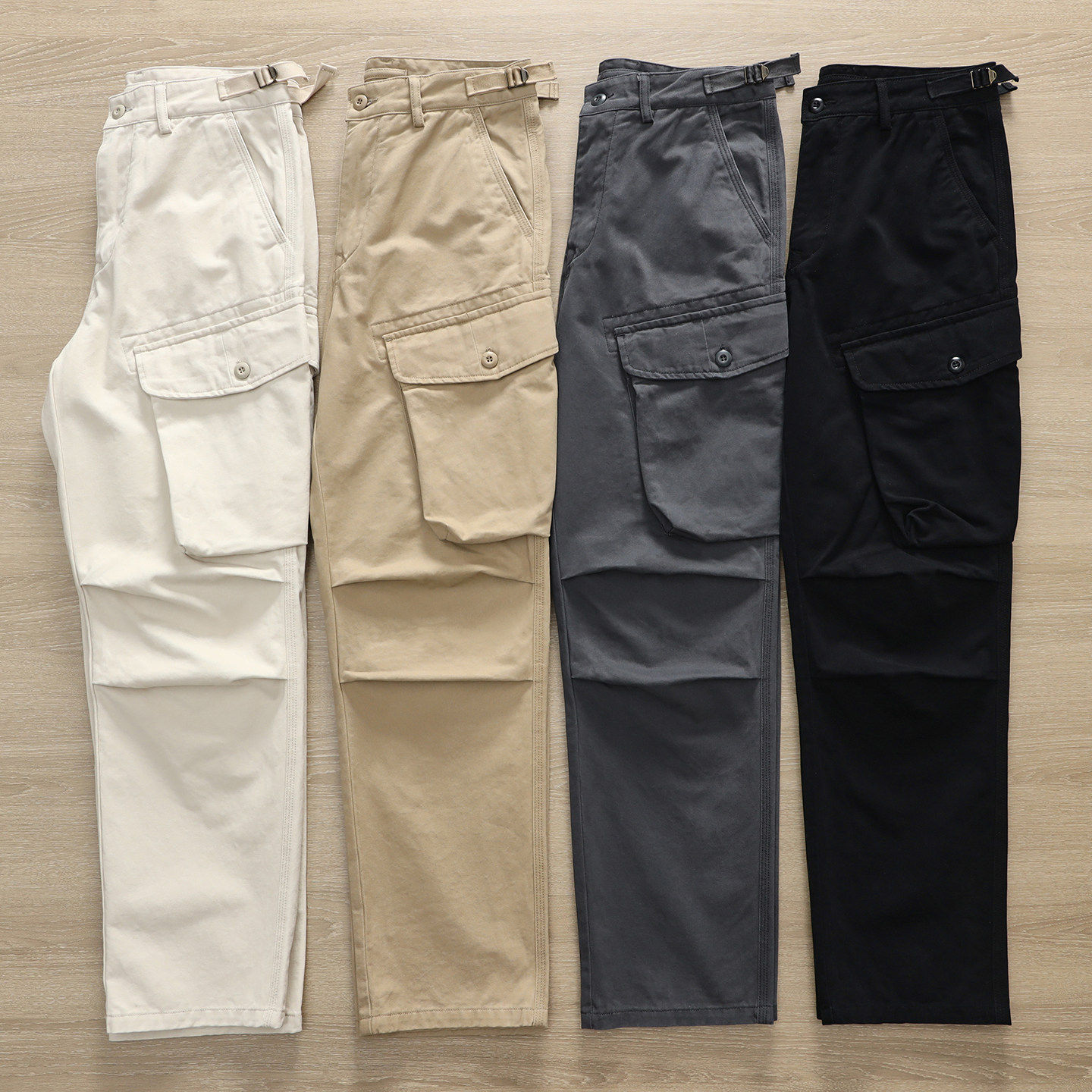 原创潮牌大口袋重磅轻复古水洗工装裤美式微宽松直筒休闲裤长裤男