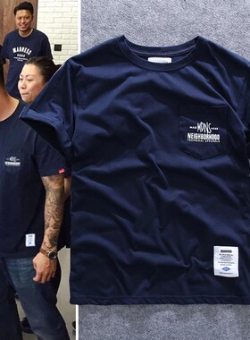 代购正品潮牌MADNESS MDNS余文乐同款口袋休闲短袖T恤男