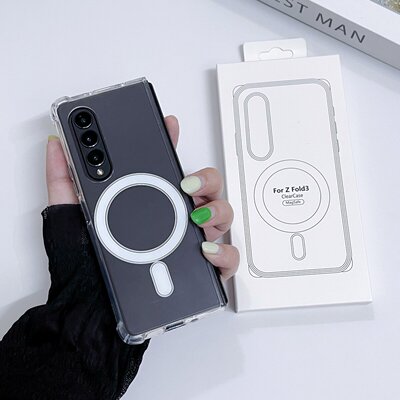 三星Fold3磁吸透明四角防摔壳