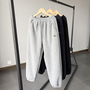 一等童品130-190大童仿羊羔绒加厚保暖运动裤加绒宽松学生校卫裤