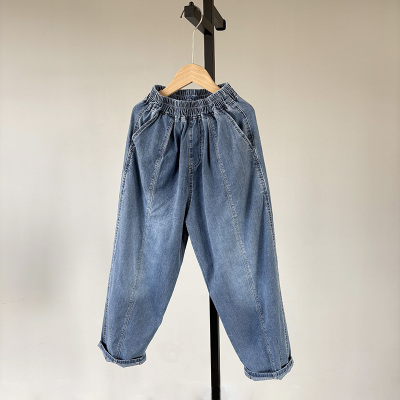 一等童品 130-180中大童春夏防蚊裤男童牛仔裤宽松休闲学生长裤子