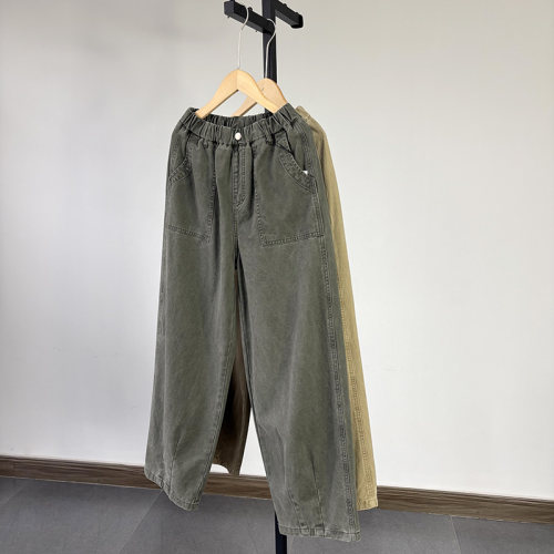 一等童品2026新款150-190日系中大童学生全棉装宽松直筒休闲长裤