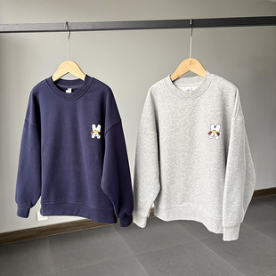 一等童品130-180 秋冬保暖圆领卫衣中大男童套头抓绒打底衫运动衣