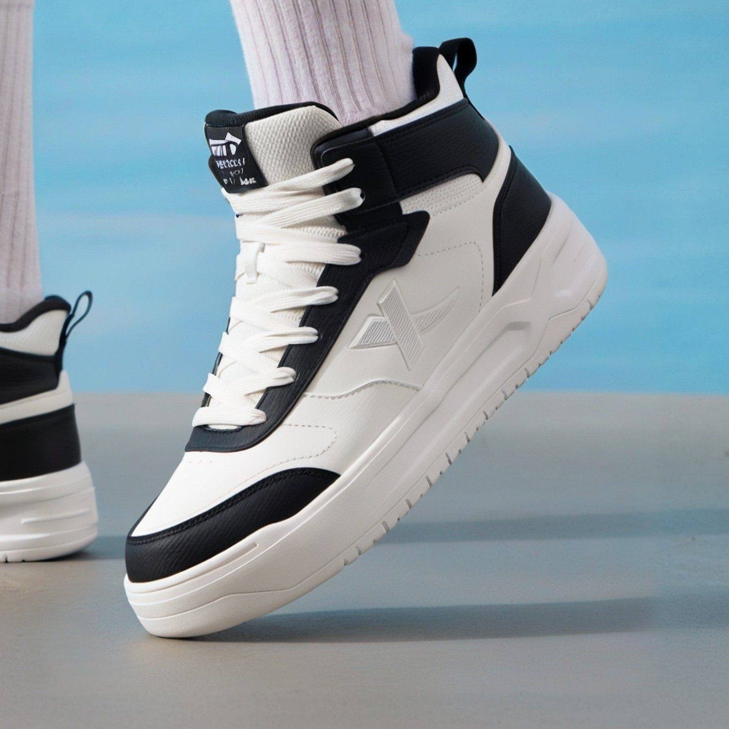 特步新品苜白板鞋高帮棉鞋冬季加绒保暖新款男鞋休闲运动鞋情侣款,运动鞋new,跑步鞋,淘宝优惠券,粉丝福利购,淘宝优惠卷