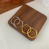 深圳旭佳S925纯银素半圆耳圈女简约耳饰轻奢高级感耳环2024新款