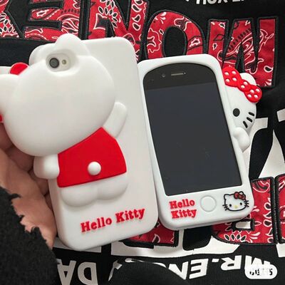 可爱卡通立体波点探头KT苹果4S手机壳5se硅胶全包软XSXRXSMAX女13ProMAX苹果16Pro141512保护套7plus可爱卡通