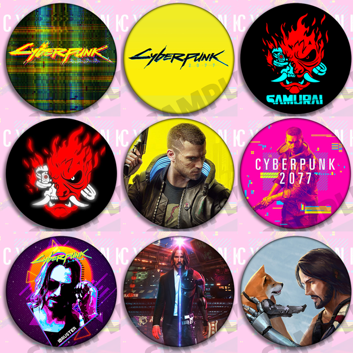 赛博朋克2077 游戏周边徽章吧唧挂件cos胸章 基努里维斯 波兰蠢驴