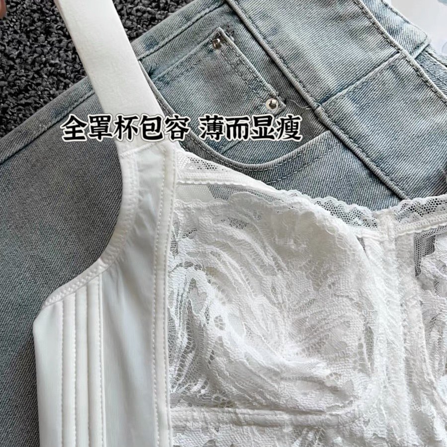 下垂女全耳朵显小胸夏季超薄副兔大胸罩杯文透气款收乳防胸罩内衣