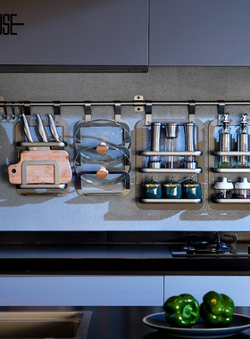 厨房墙壁置物架壁挂式多功能收纳架节省空间太空铝调料架