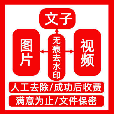 无痕去水印文字图片视频扫描件PDF文档人工服务去水印