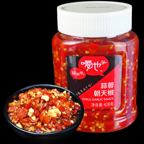 嗳也蒜蓉朝天椒428克香辣无油