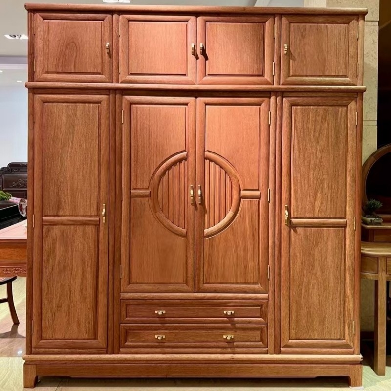 红木家具顶箱衣柜金花梨木新中式古典主卧室储物柜全原木实木特价