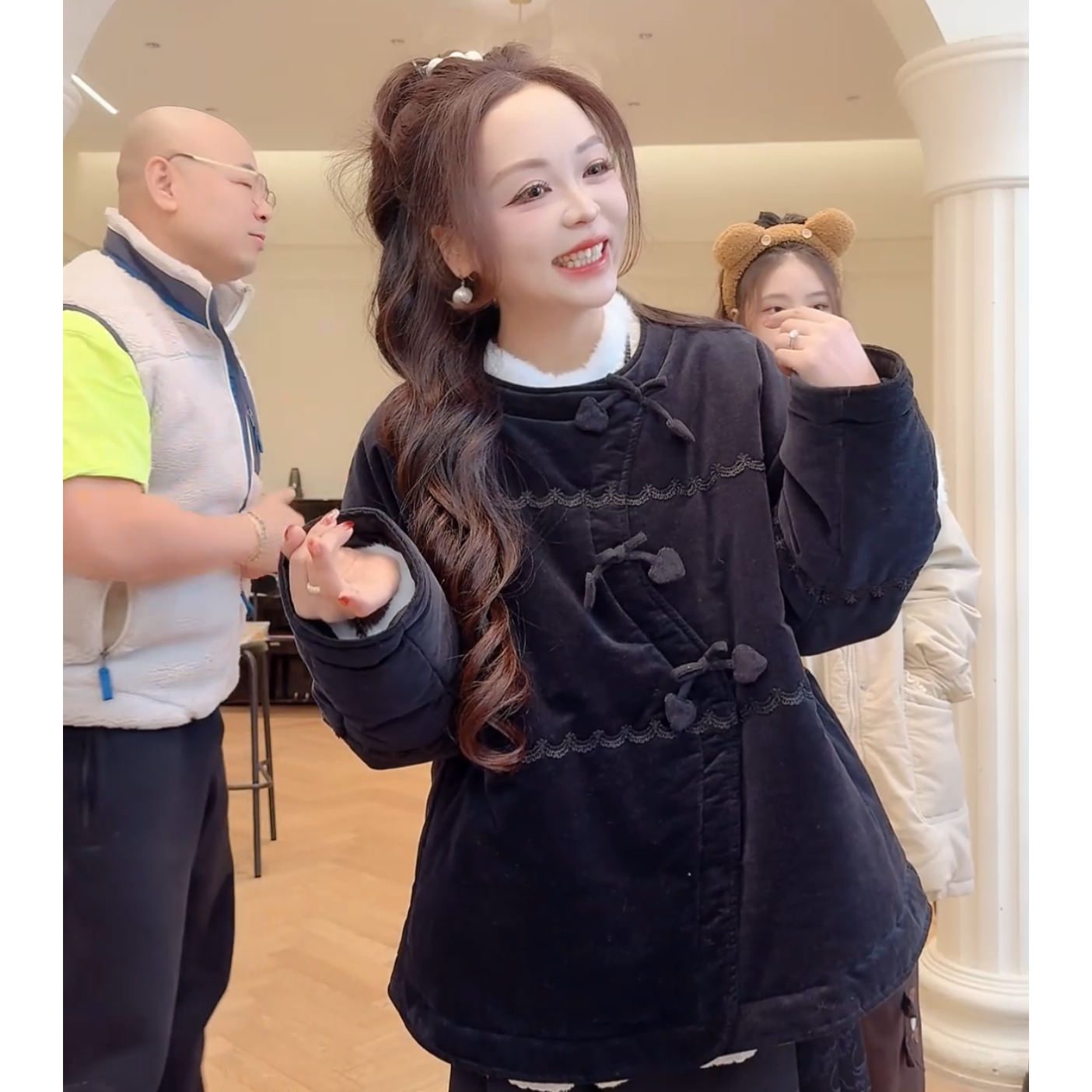 棉服女冬季2025新款加厚夹棉蕾丝边爱心蝴蝶结圆领棉衣外套女,女装/女士精品,棉衣/棉服,淘宝优惠券,粉丝福利购,淘宝优惠卷