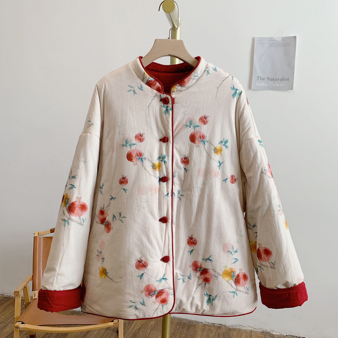 Y4005夹棉石榴印花盘扣两面穿立领棉衣,女装/女士精品,棉衣/棉服,淘宝优惠券,粉丝福利购,淘宝优惠卷