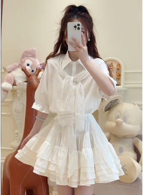 Y4430荷叶边腰部系带内里吊带翻领连衣裙