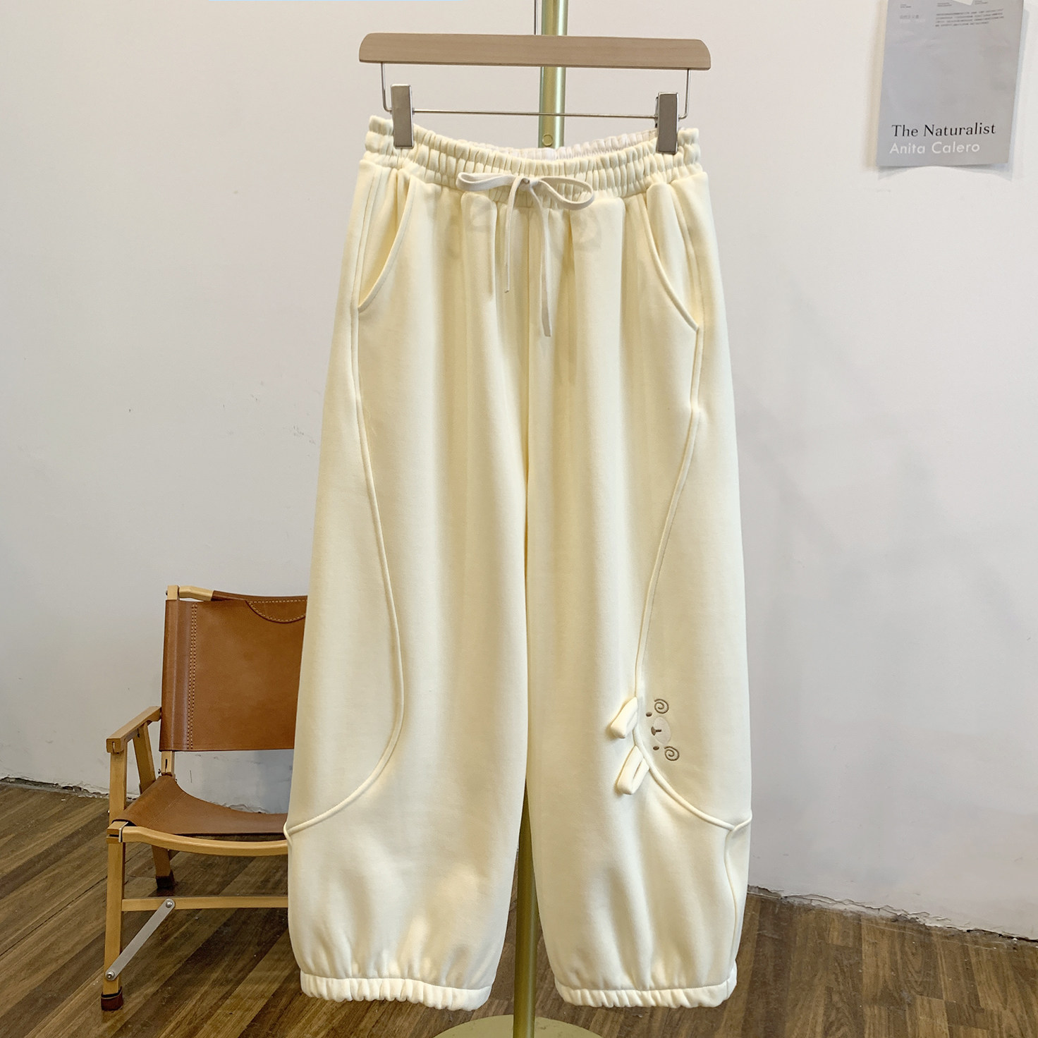 C5429加绒刺绣松紧腰系带休闲裤,女装/女士精品,休闲裤,淘宝优惠券,粉丝福利购,淘宝优惠卷