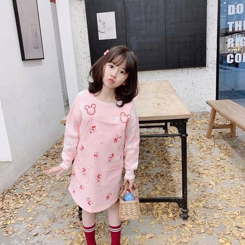 清仓春季儿童新款重工刺绣女童装宝宝卡通牛仔外套纯棉夹克粉色潮