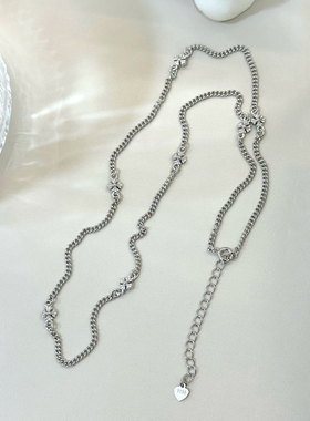S925纯银十字花项链潮饰品