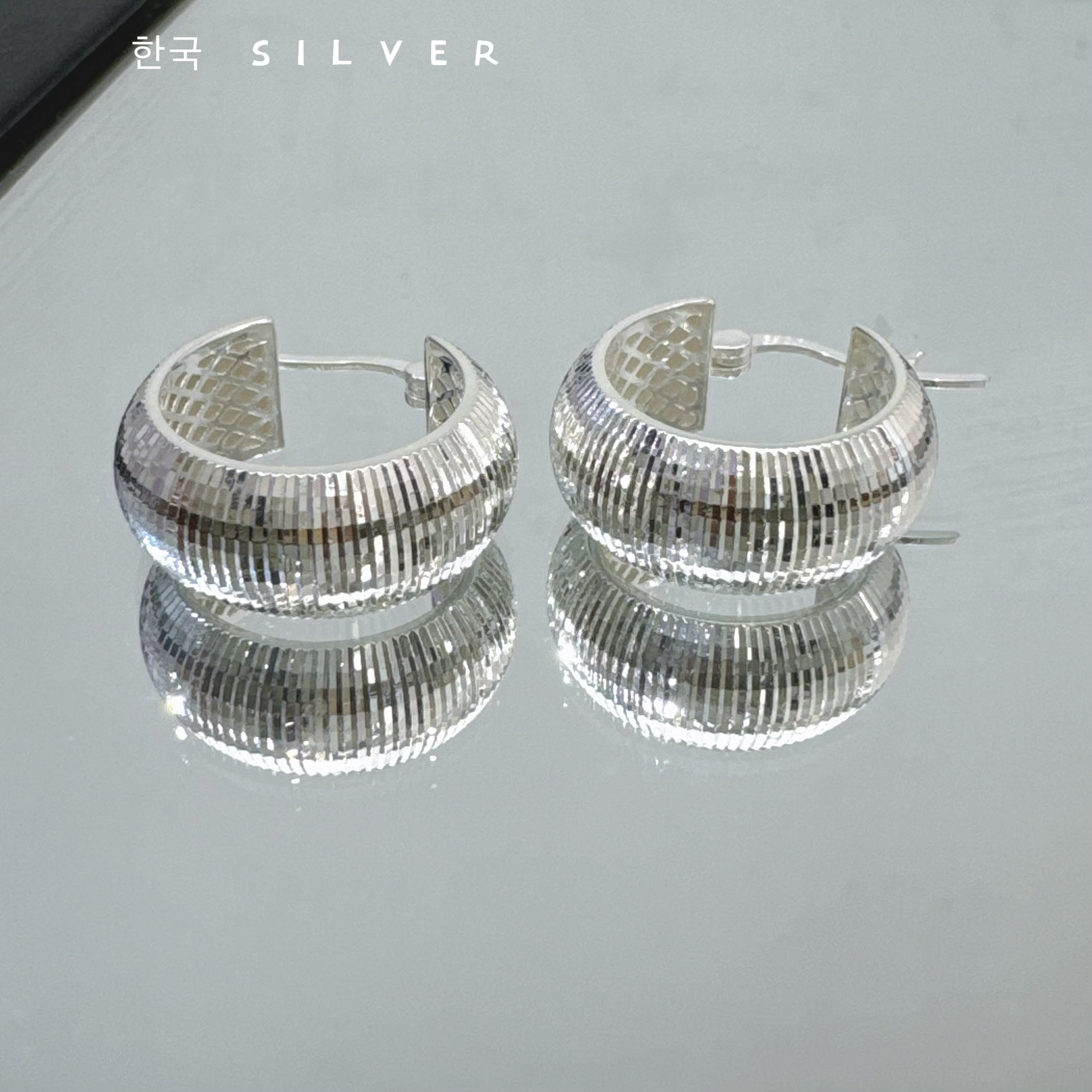 CNC车花S925纯银耳环闪光耳扣女小众设计感高级轻奢气质百搭耳饰