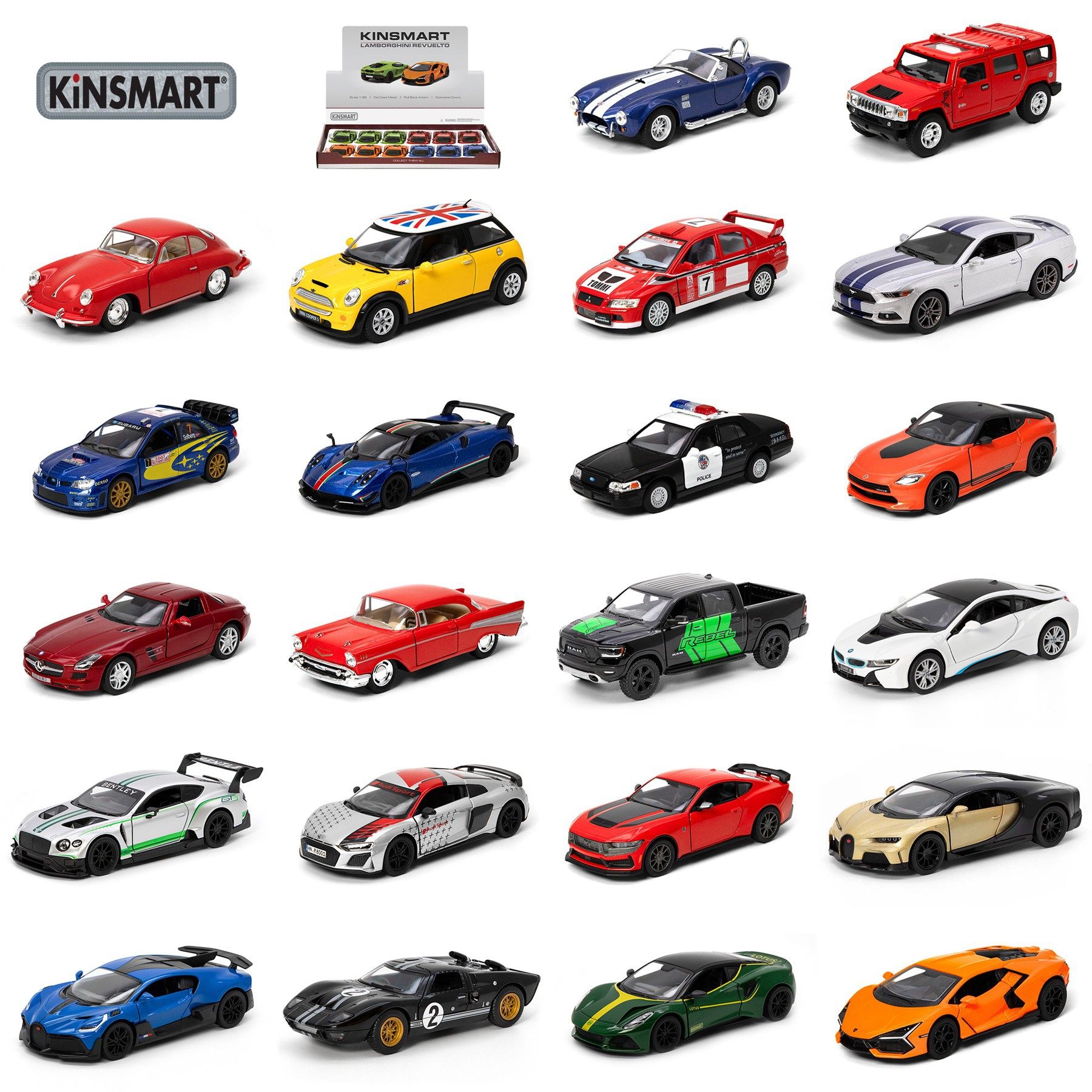 KiNSMART智冠合金玩具汽车模型5寸1:36赛车古典轿车皮卡货车散装