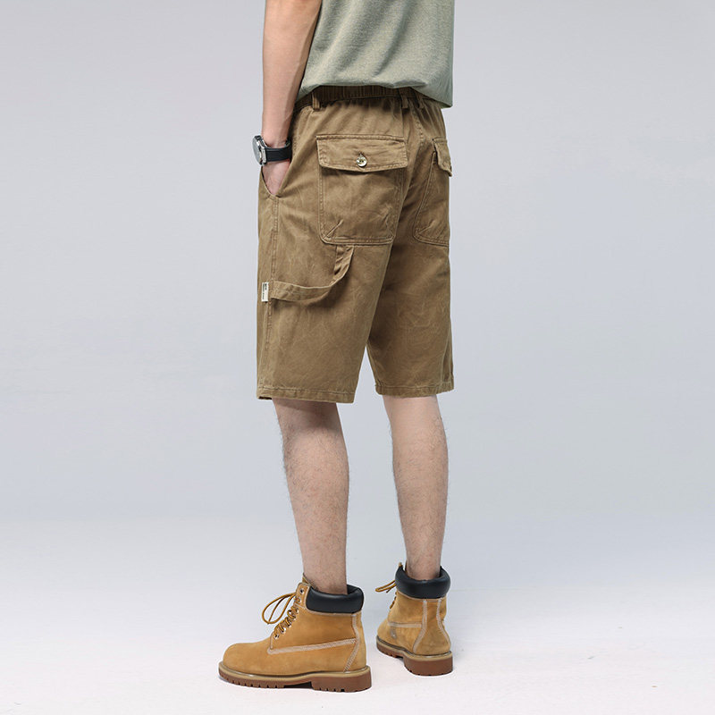 美式重磅复古工装短裤男夏