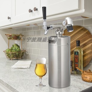 北美亚马逊304不锈钢酒壶家酿精酿扎啤桶迷你keg啤酒桶自动打酒器