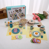 儿童木制过家家模拟烹饪下午茶玩具点心煮饭套装 男女孩亲子陪伴KB