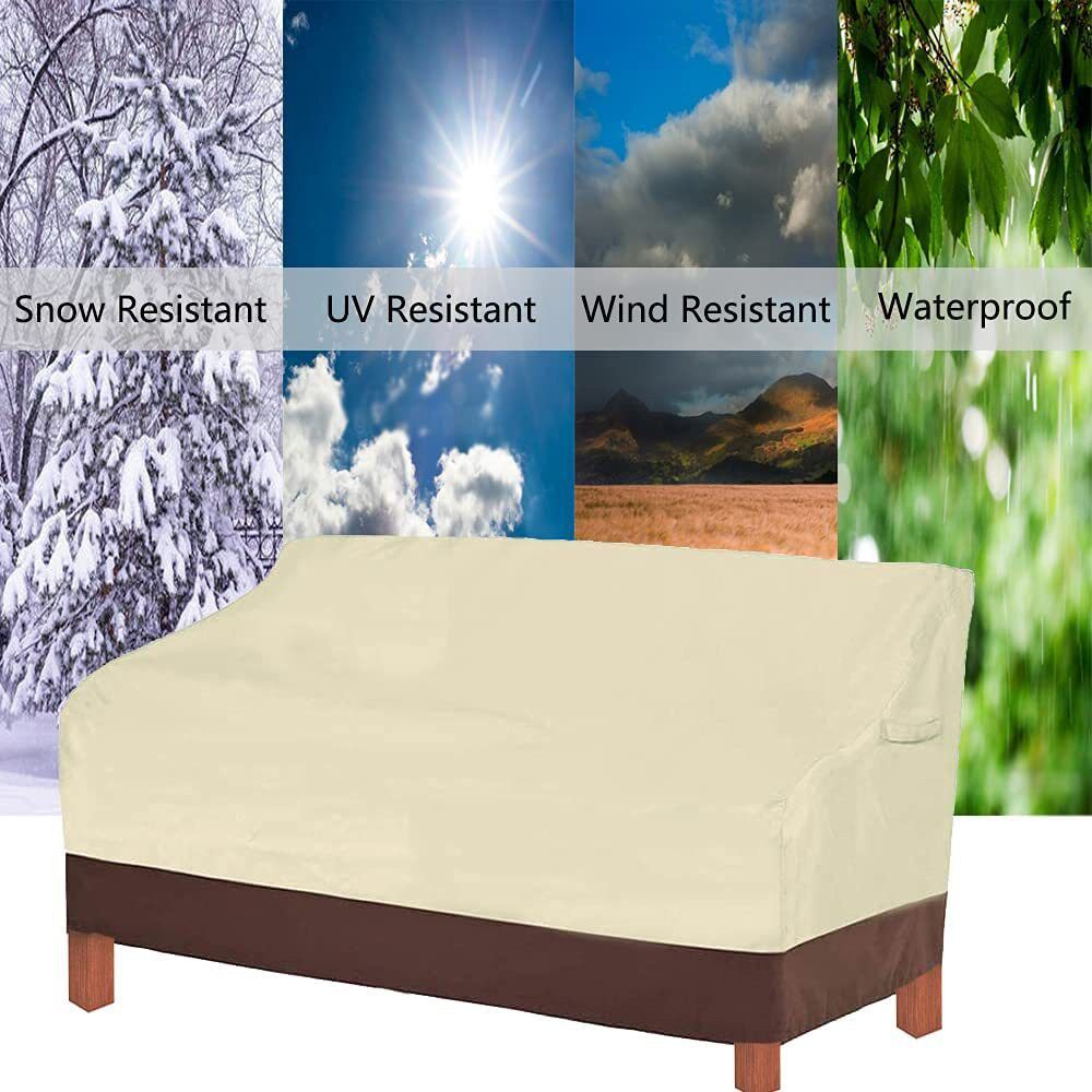 热销米黄色长椅罩600D户外拼色沙发罩Color-block sofa cover