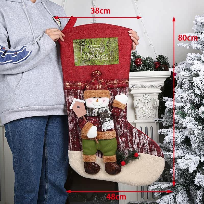 圣诞袜特大号圣诞袜子礼物袋圣诞节礼物老人雪人糖果苹果袋装饰品