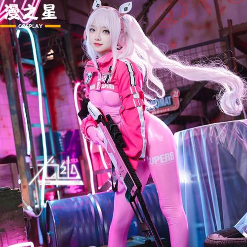 NIKKE胜利女神爱丽丝cos妮姬cosplay粉色紧身衣连体衣二次元套装