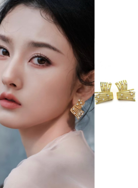 尖叫之夜宋祖儿同款编制耳环高级感小众设计轻奢耳钉耳饰女2025年