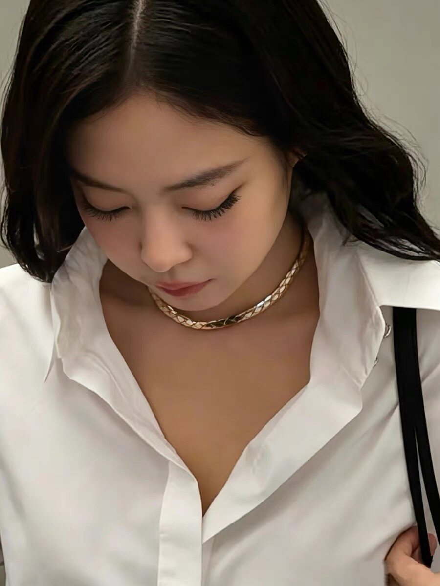 金智妮jennie同款菱格纹项链蛇骨链锁骨链颈链百搭时髦欧美高质感