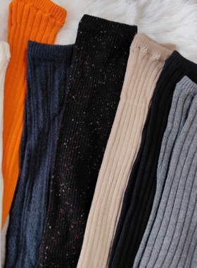 外贸微瑕女士保暖袜套针织坑条堆堆腿套春秋冬季节外穿25元包邮