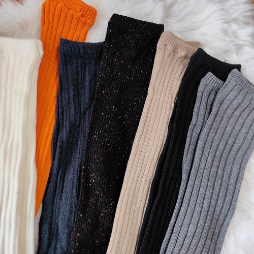 外贸微瑕女士保暖袜套针织坑条堆堆腿套春秋冬季节外穿25元包邮