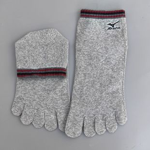 五指袜刺绣灰色三分筒中短袜秋冬棉袜分趾休闲袜子25元 包邮