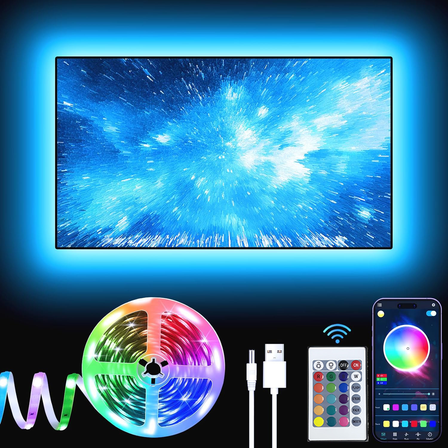 电视补光氛围灯带RGB背光装饰