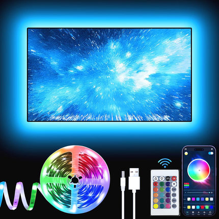 RGB灯带洞洞板氛围灯LED灯条TV氛围灯七彩12V电视背景自粘灯带