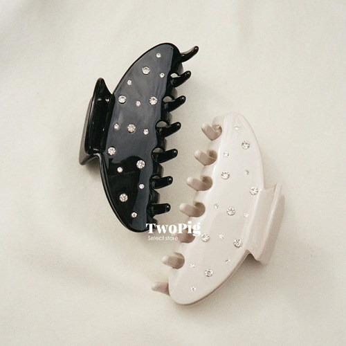 镶钻发夹百搭法式复古水滴钻