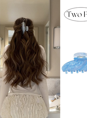 emijay同款粉蓝星空抓夹少女夏天高级感2025新款后脑勺头发鲨鱼夹