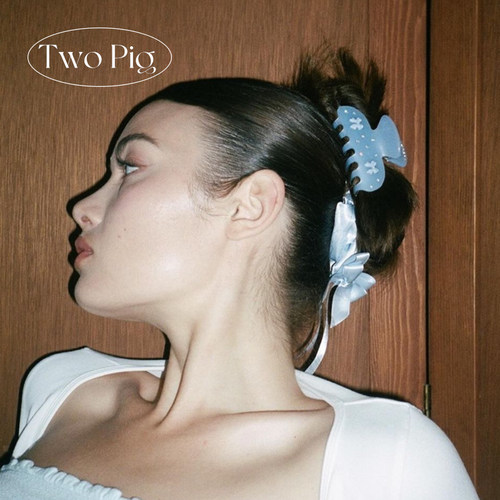 重工镶钻芭蕾风蝴蝶结抓夹法式