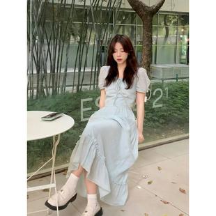 裙女春夏季 顯瘦氣質超仙森系仙女公主中長裙 方領套裝 2025茶歇法式