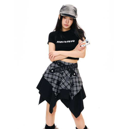 星星拼接不规则半身裙子女夏辣妹