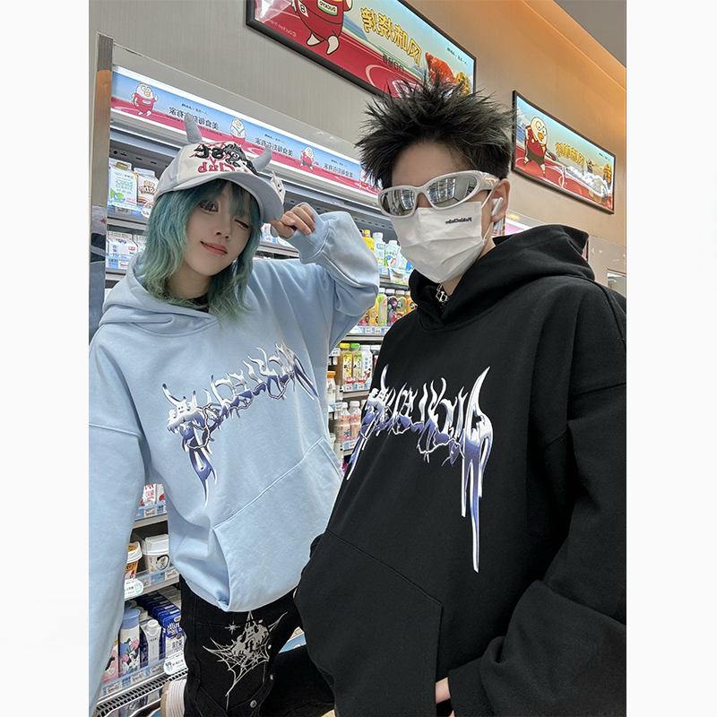 梁拌泡菜幽灵电光喷色印花美式复古oversize嘻哈卫衣连帽男女同款,女装/女士精品,卫衣/绒衫,淘宝优惠券,粉丝福利购,淘宝优惠卷