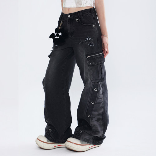 梁拌泡菜星星幻影嘻哈牛仔裤