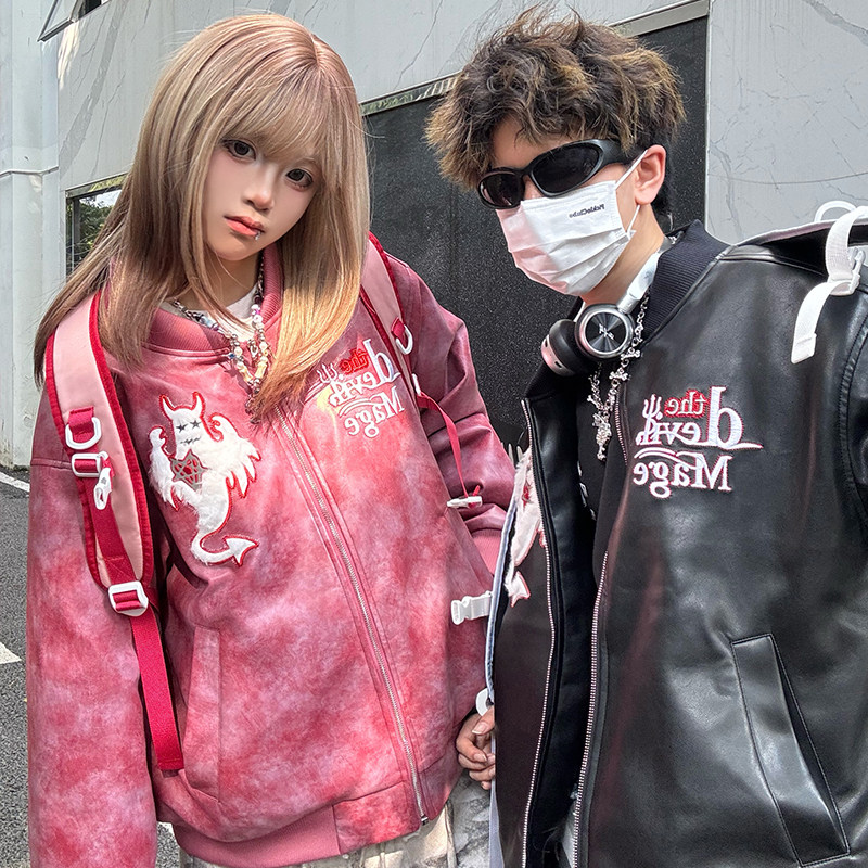 梁拌泡菜幽灵美式复古嘻哈宽松夹克外套男女款休闲百搭上衣,女装/女士精品,短外套,淘宝优惠券,粉丝福利购,淘宝优惠卷