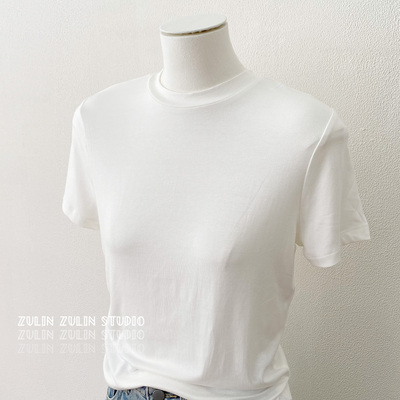 祖琳家◆面料控必入超柔软面膜T夏季短袖上衣极简老钱T恤