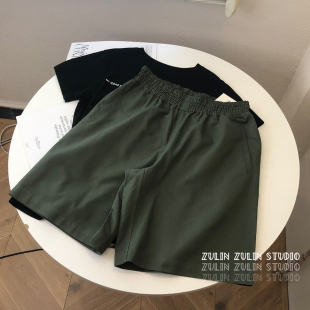 香港设计师品牌纯棉一片式夏季女士宽松运动短裤A30303